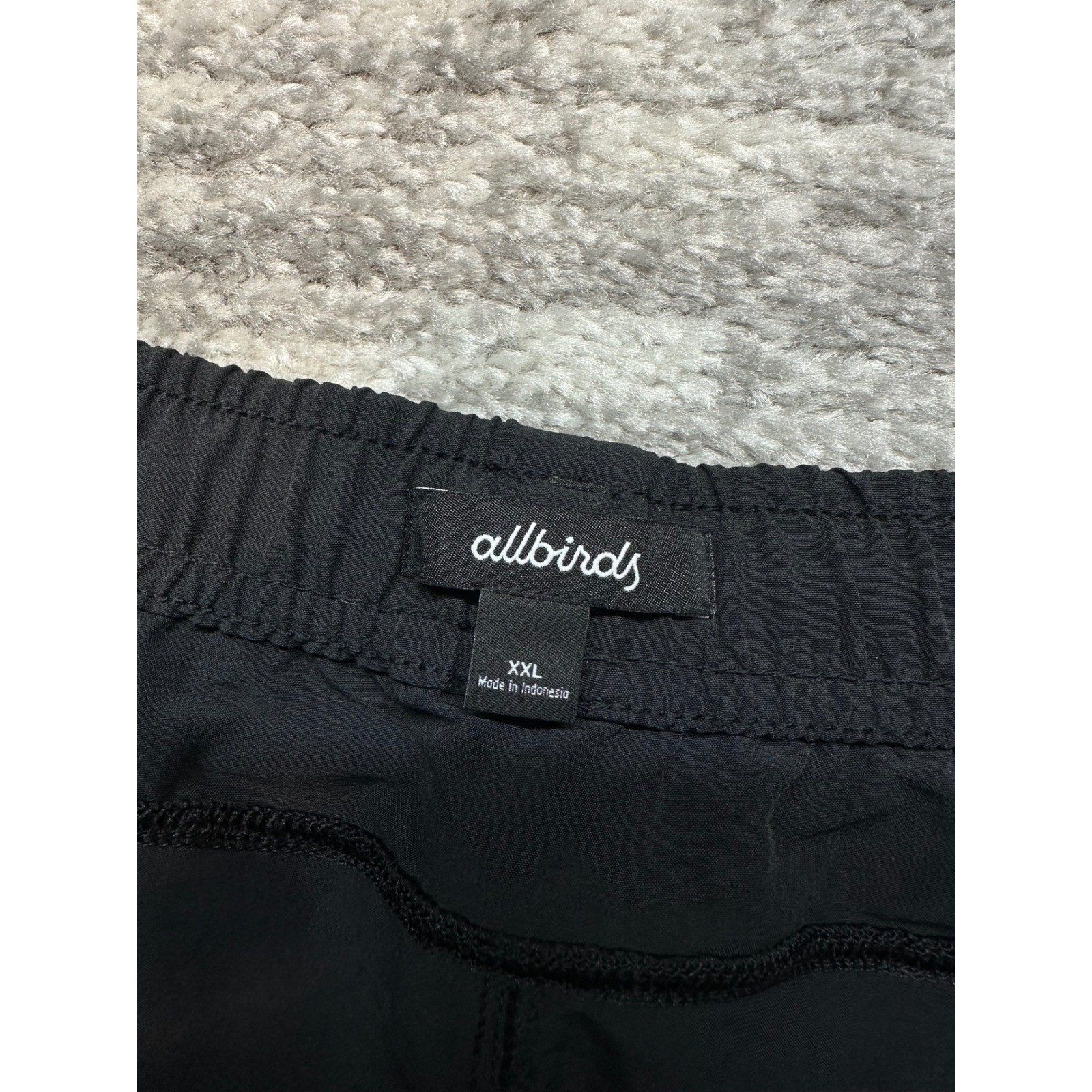 Allbirds Natural Run Short Men XXL Black Merino Wool Blend Drawstring Athletic