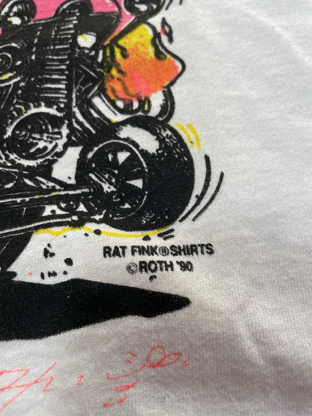 🔥RARE Vintage 90s RAT FINK T-Shirt ED ROTH SIGNED Sick Minds Toys HOT ROD L USA