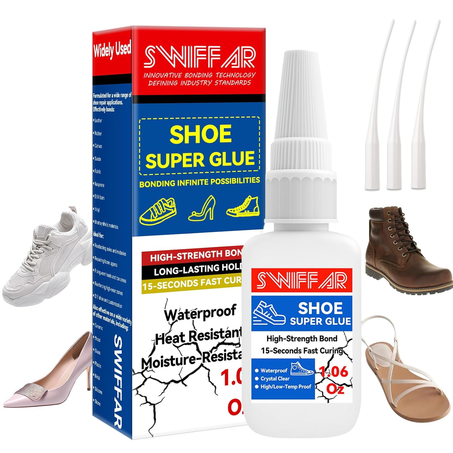 Shoe Repair Glue Waterproof Clear Adhesive Sole Fix Sneakers Boots Leather Heels