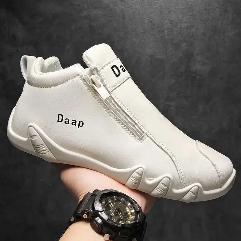 Men’s Casual Ankle Boots Slip On High Top Sneakers Lightweight Walking Shoes