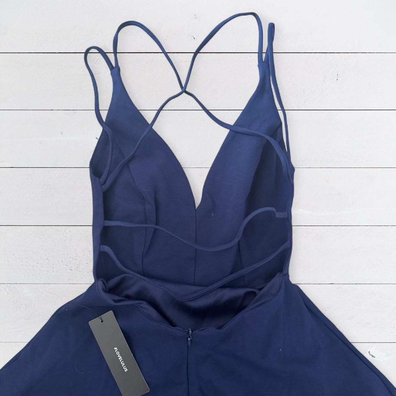 NWT XS Lulus Navy Blue Strappy Dress