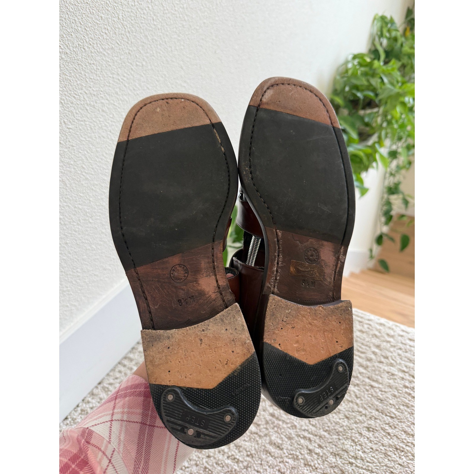 VINTAGE Mezlan DIABLO Fisherman Sandals Men 8.5 Leather Handcrafted Spain WALNUT