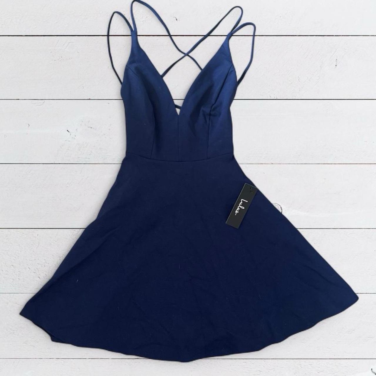 NWT XS Lulus Navy Blue Strappy Dress