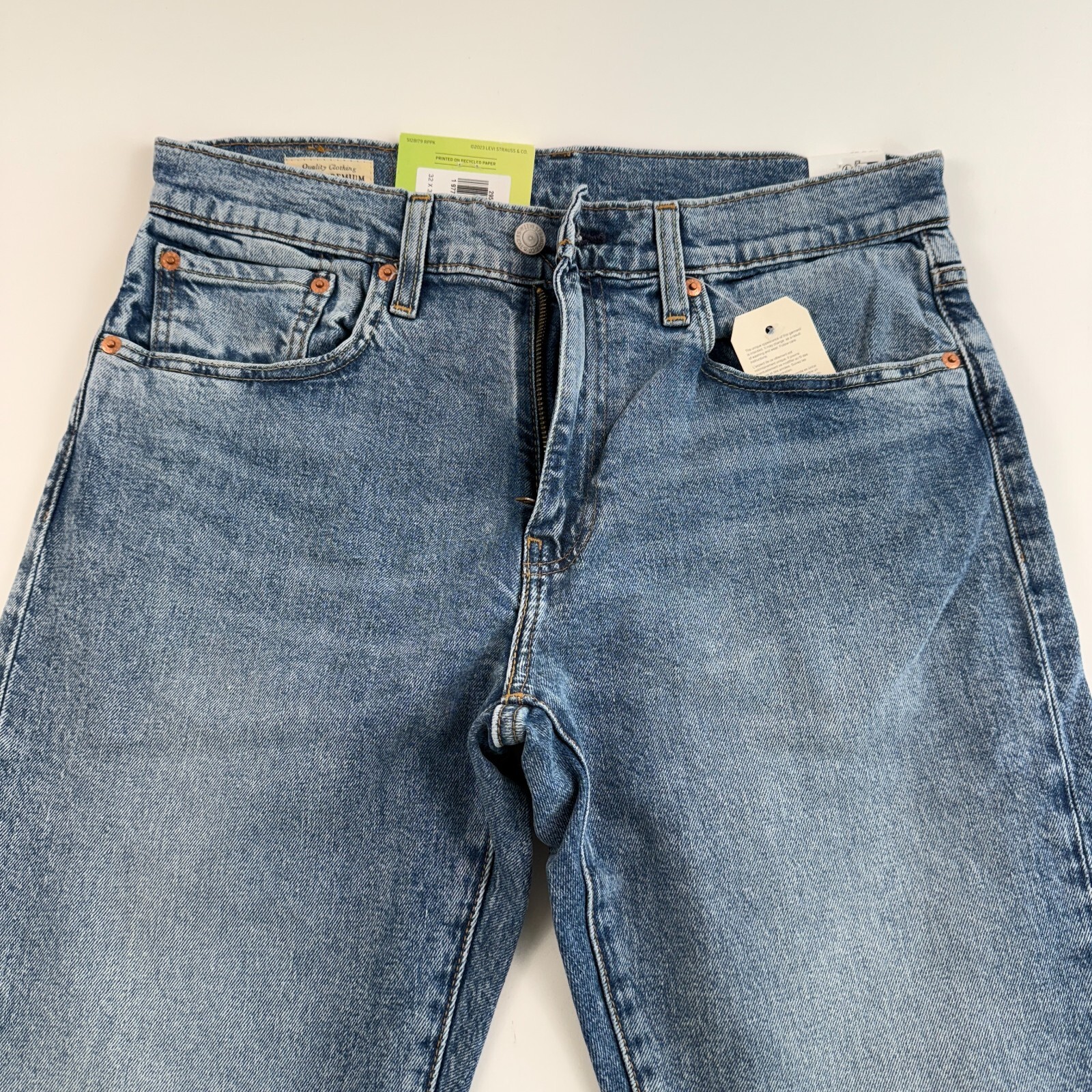 Levi’s Premium Men 502 Taper Fit Zip Fly Tapered Leg Stretch Jeans Blue NWT