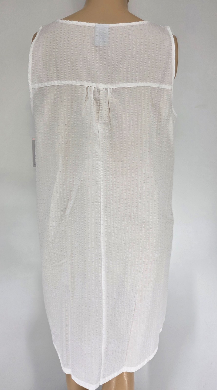 4X NWT Nightgown Croft & Barrow White Seersucker Cotton Blend Sleeveless Woven