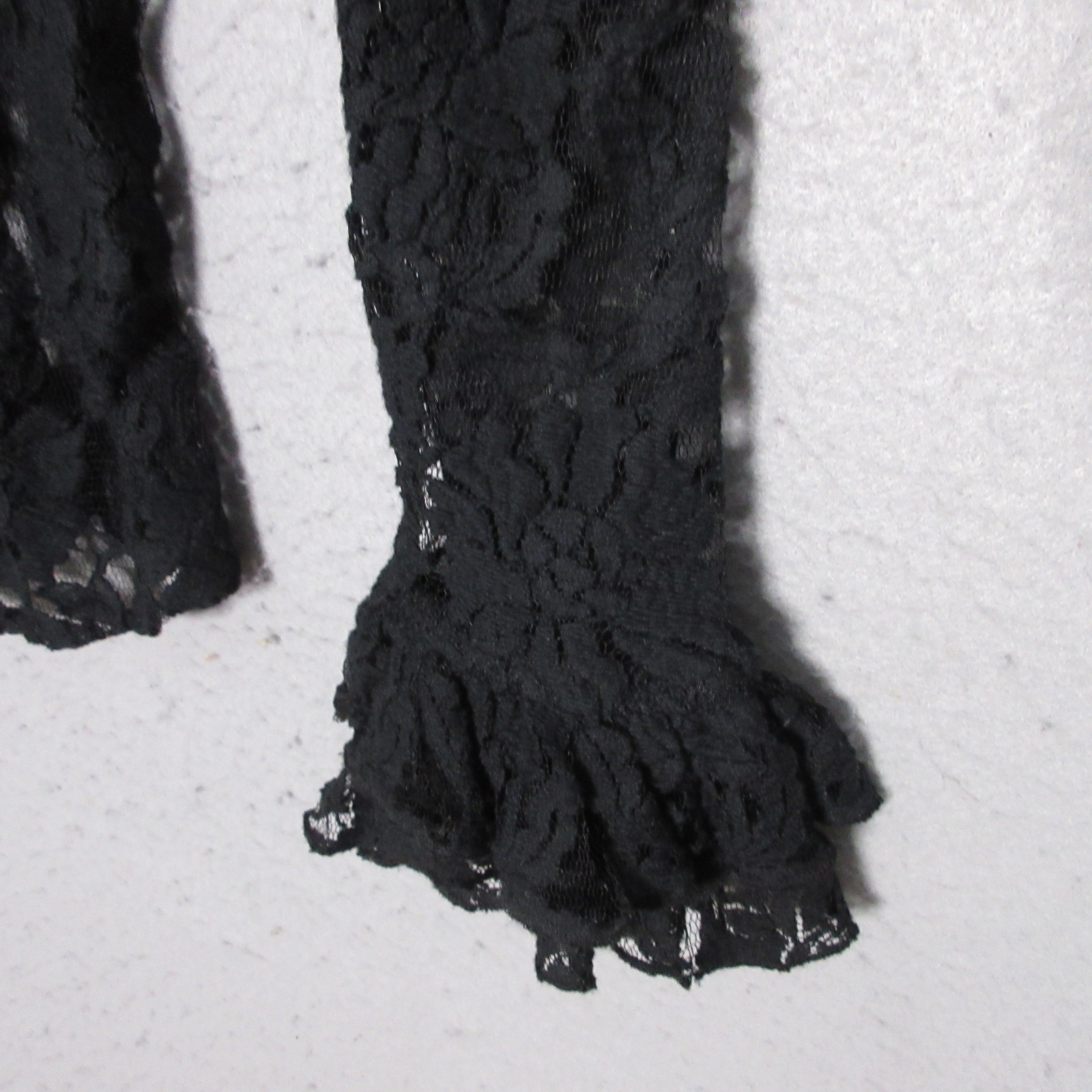 Vintage Spiegel Top Black Lace Ruffle Whimsigoth Goth Victorian Regency Cottage