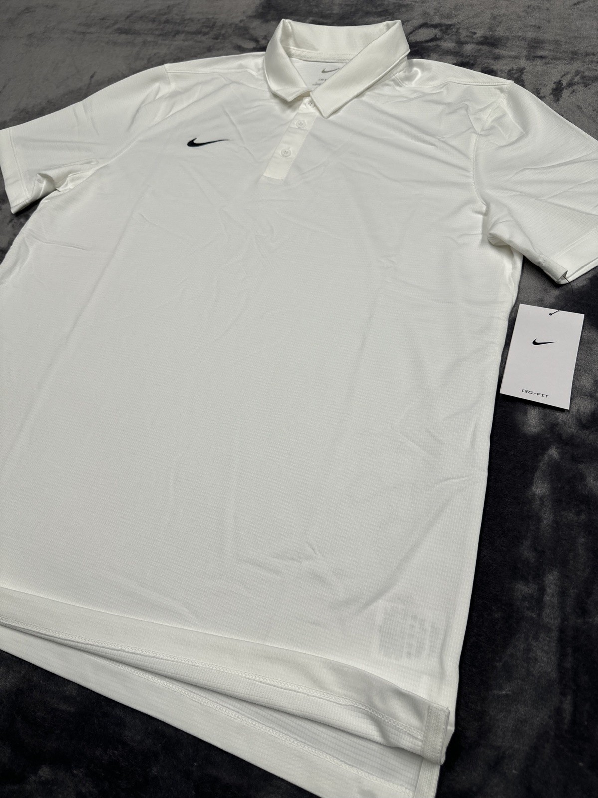 Nike DRI-FIT Polo Shirt Men’s Large / White Embroidered Polo #CI4470-100