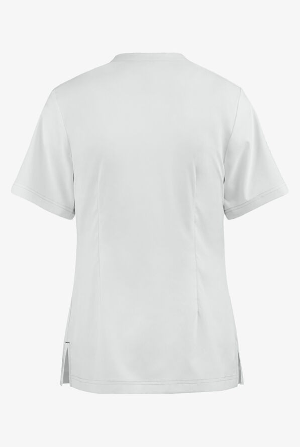KOI BASIC WOMEN STRETCH SCRUB ZIP FRONT TOP WHITE MADISON IN ALL SIZE #1023 NWT