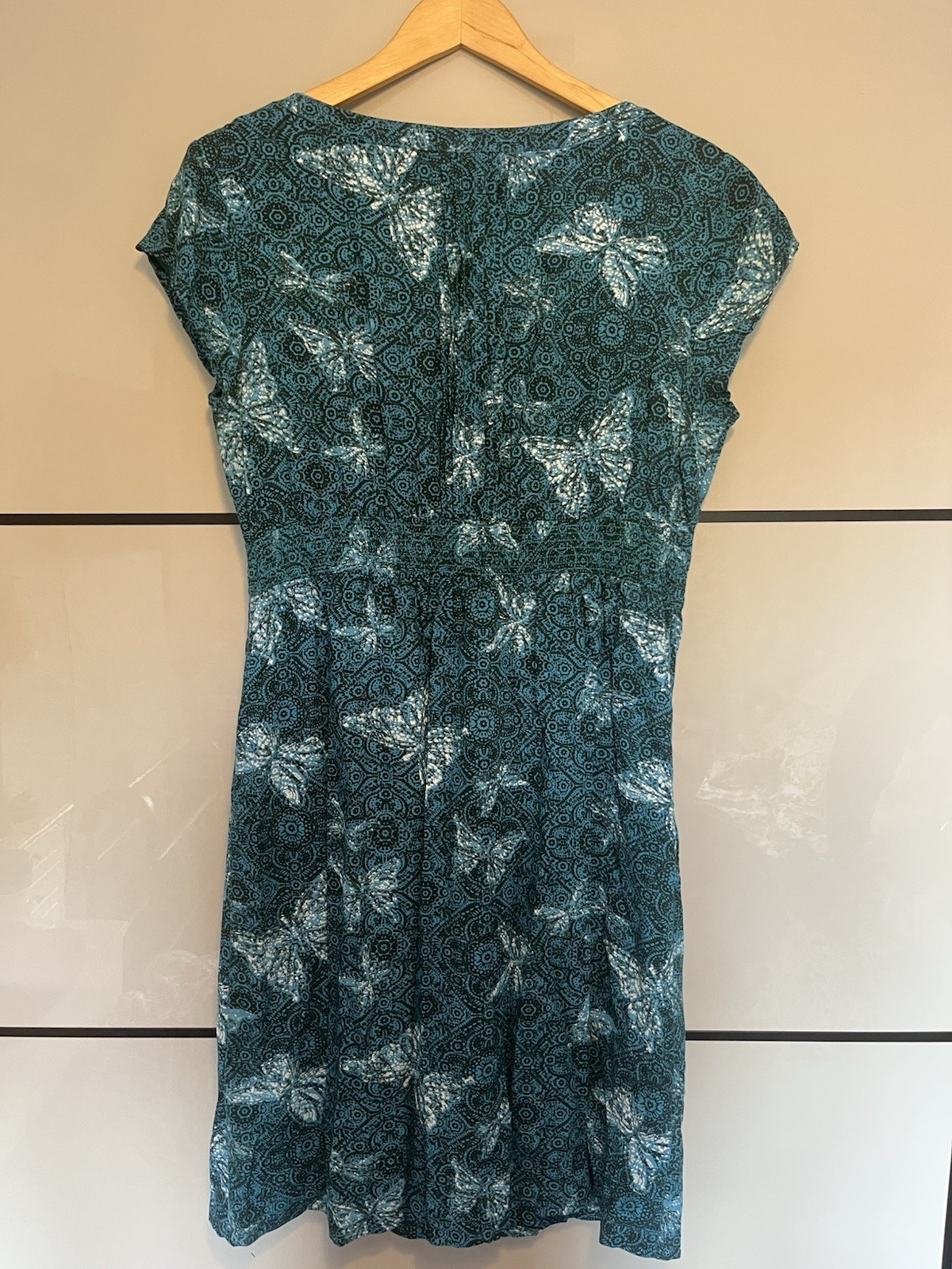 Green/turquoise Fully Lined butterfly detail Summer Dress Size 12