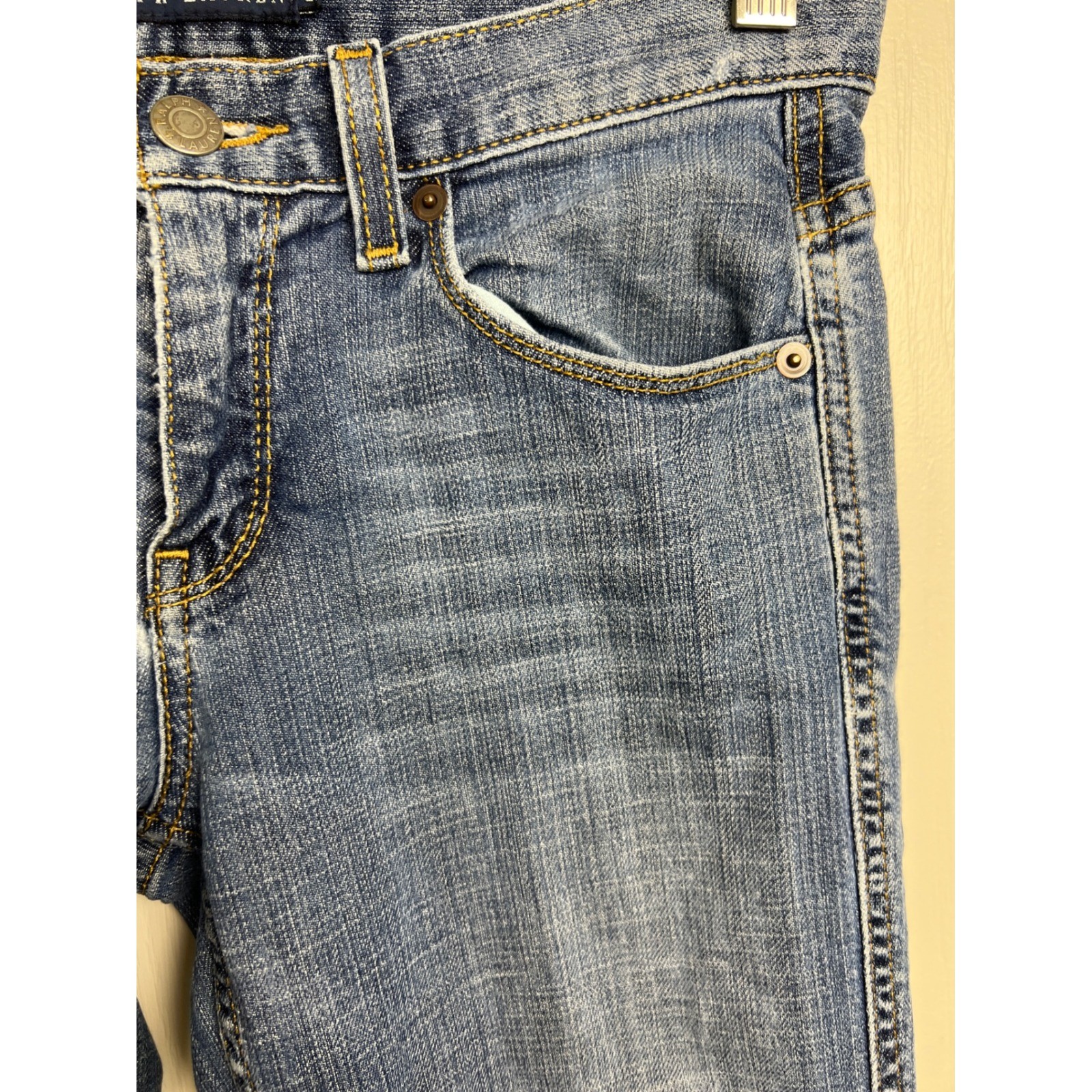 Ralph Lauren Women’s Bootcut Jeans Size 28 Blue Stretch Denim Embroidered A48