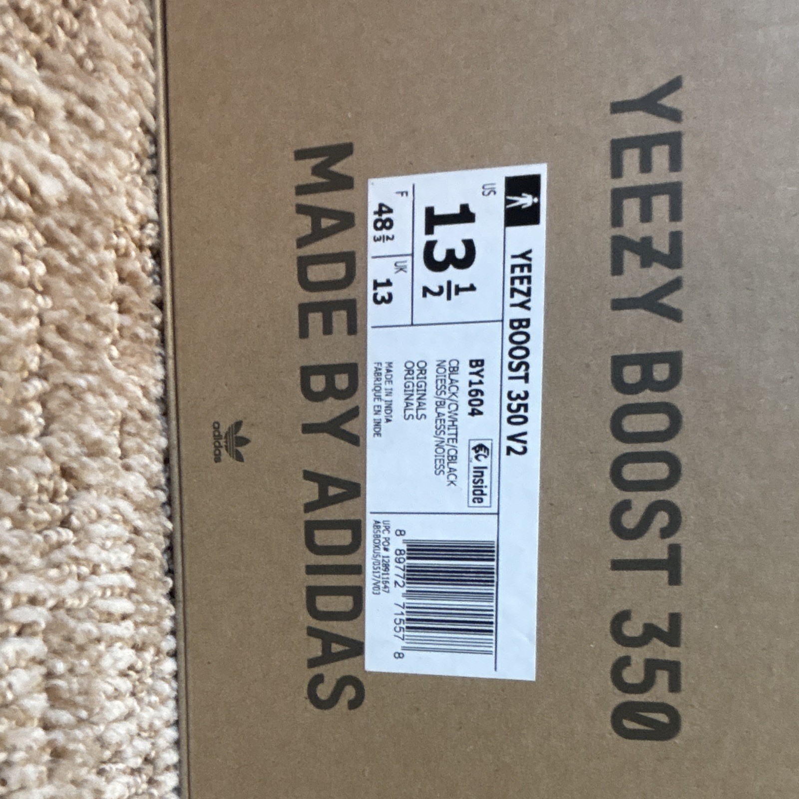 adidas Yeezy Boost 350 V2 Oreo Core Black/Core White Primeknit Men BY1604