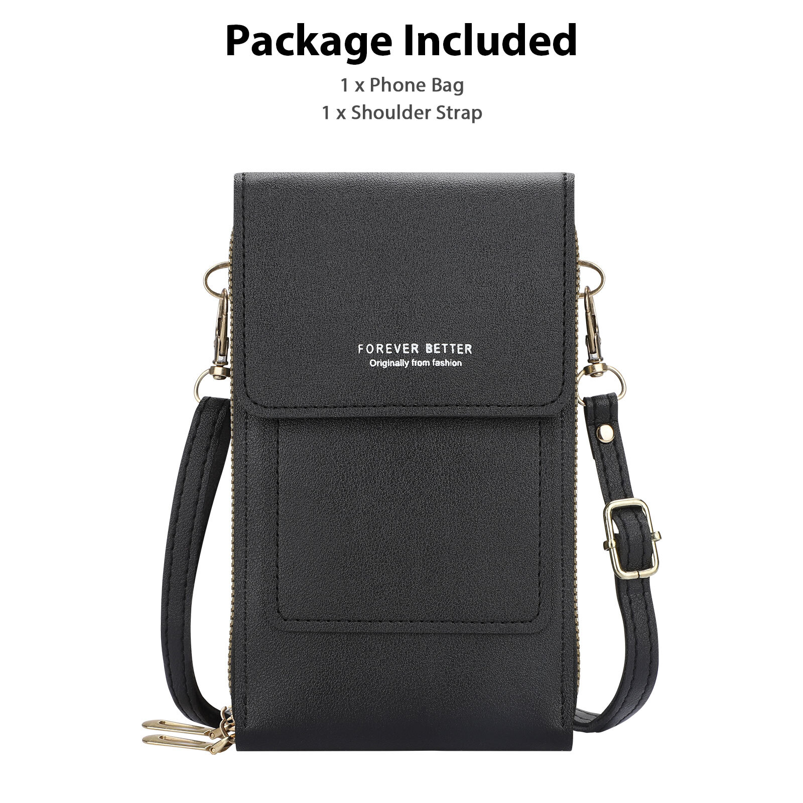 Women Touch Screen Cell Phone Bag Crossbody Shoulder Pouch Purse Key Card Case