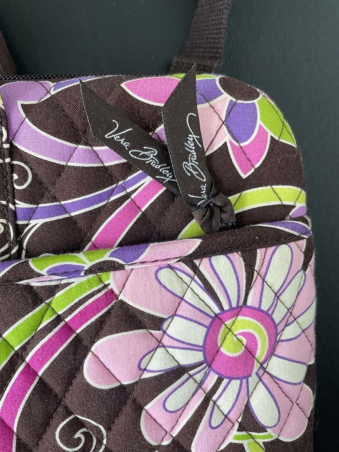 Vera Bradley Quilted Floral Laptop Computer Bag with Shoulder Strap