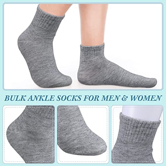 Lot 12 Pairs Mens Womens Ankle/Quarter Crew Socks Sport Casual Cotton Socks US