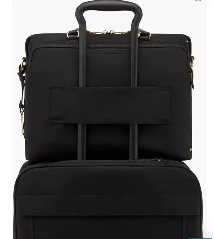 NWT Tumi Voyageur Kendallville Briefcase Bag $495 Black/Gold