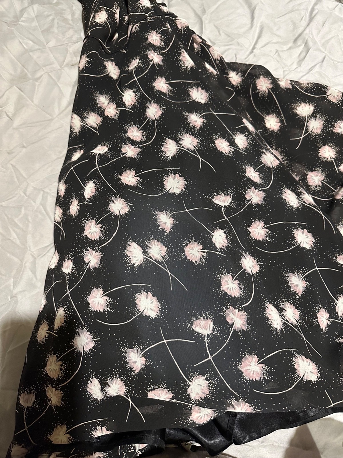 Monsoon Dress Women’s Size UK14 BNWT Black w/ Lilac/rose flower & pollen design