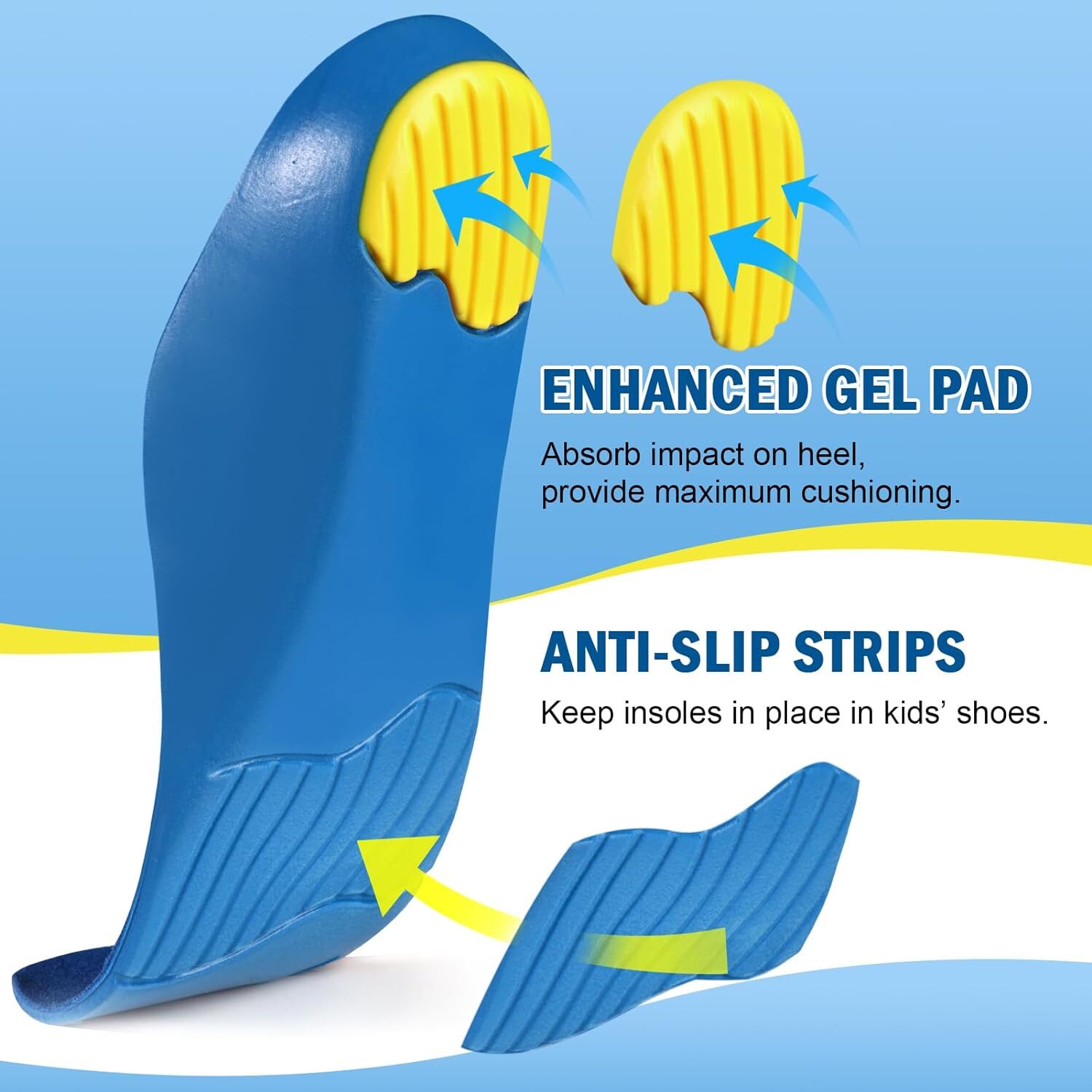 Kids Children Orthotics Insoles Correction foot Care Kid Flat Foot Arch Support