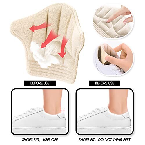 4 PACKS Heel Pads Sport Shoes Adjustable Feet Protector Insoles Patch