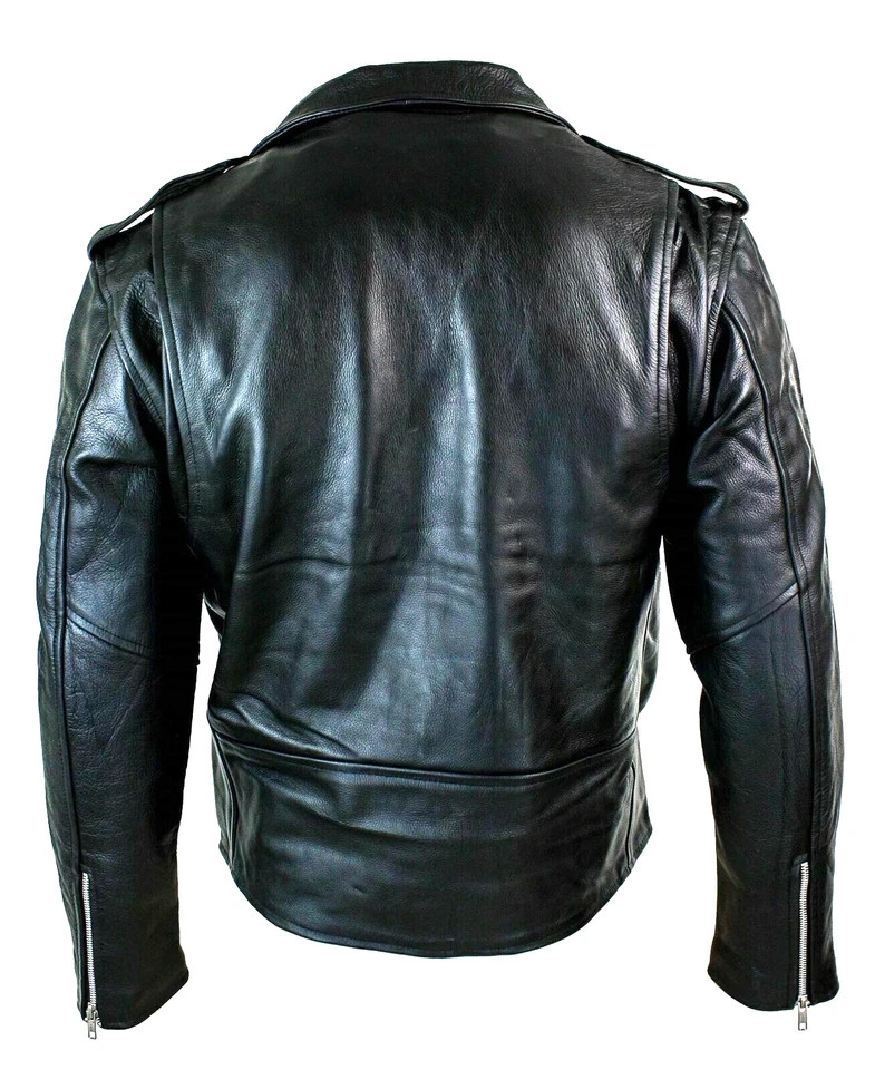 Men’s Classic Black Leather Biker Jacket – Premium Motorcycle Rider Jacket