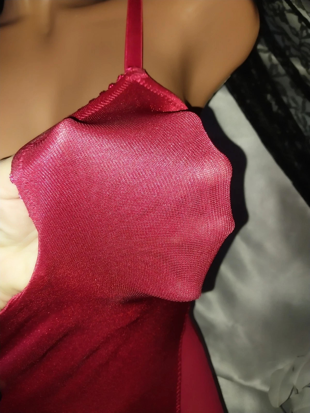 RUBY RIBBON GIRDLE BRA SHAPERWEAR CAMI SHEER CHIFFON INSERT SILKY NYLON M NEW