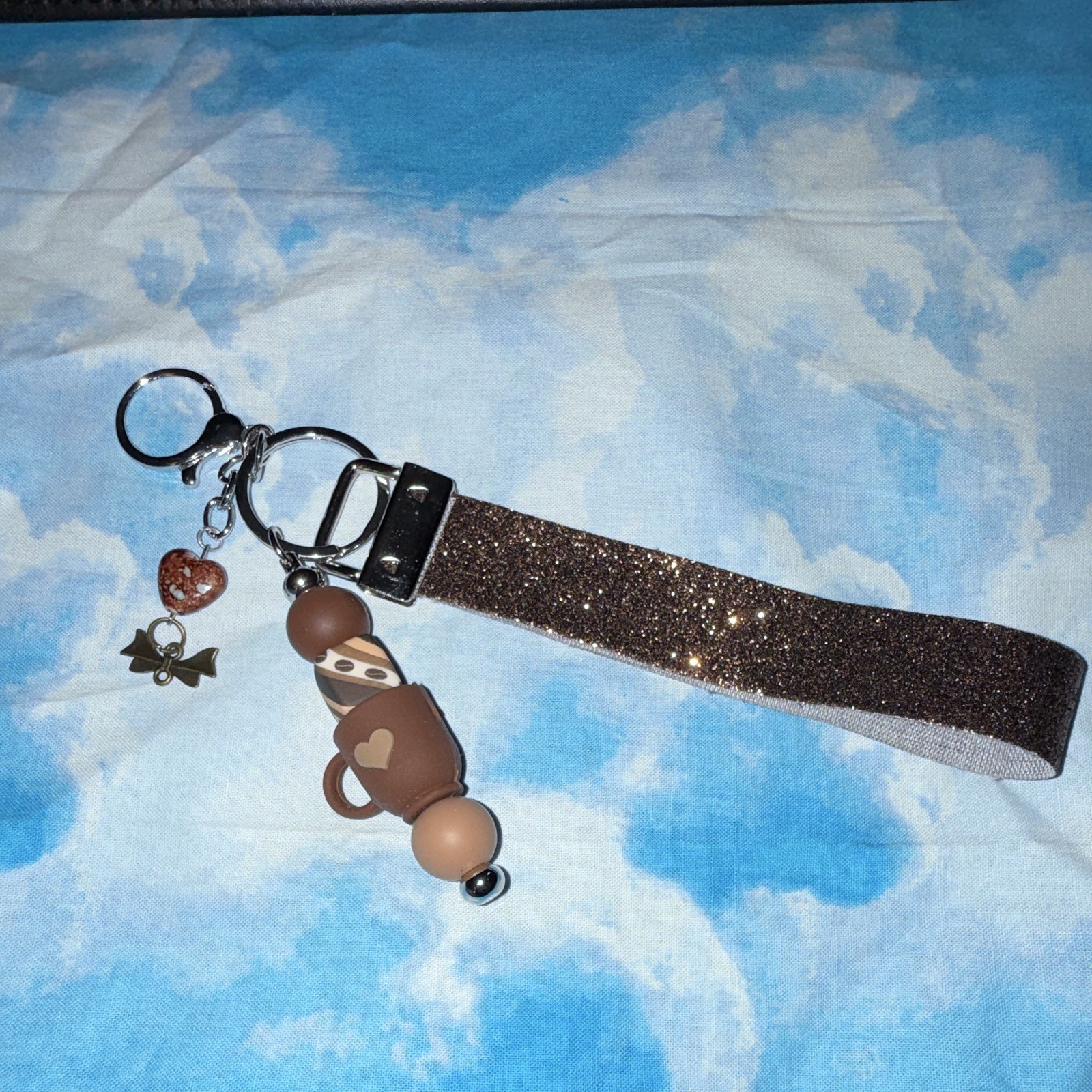 Handmade Coffe Themed Bag Charm/Keychain