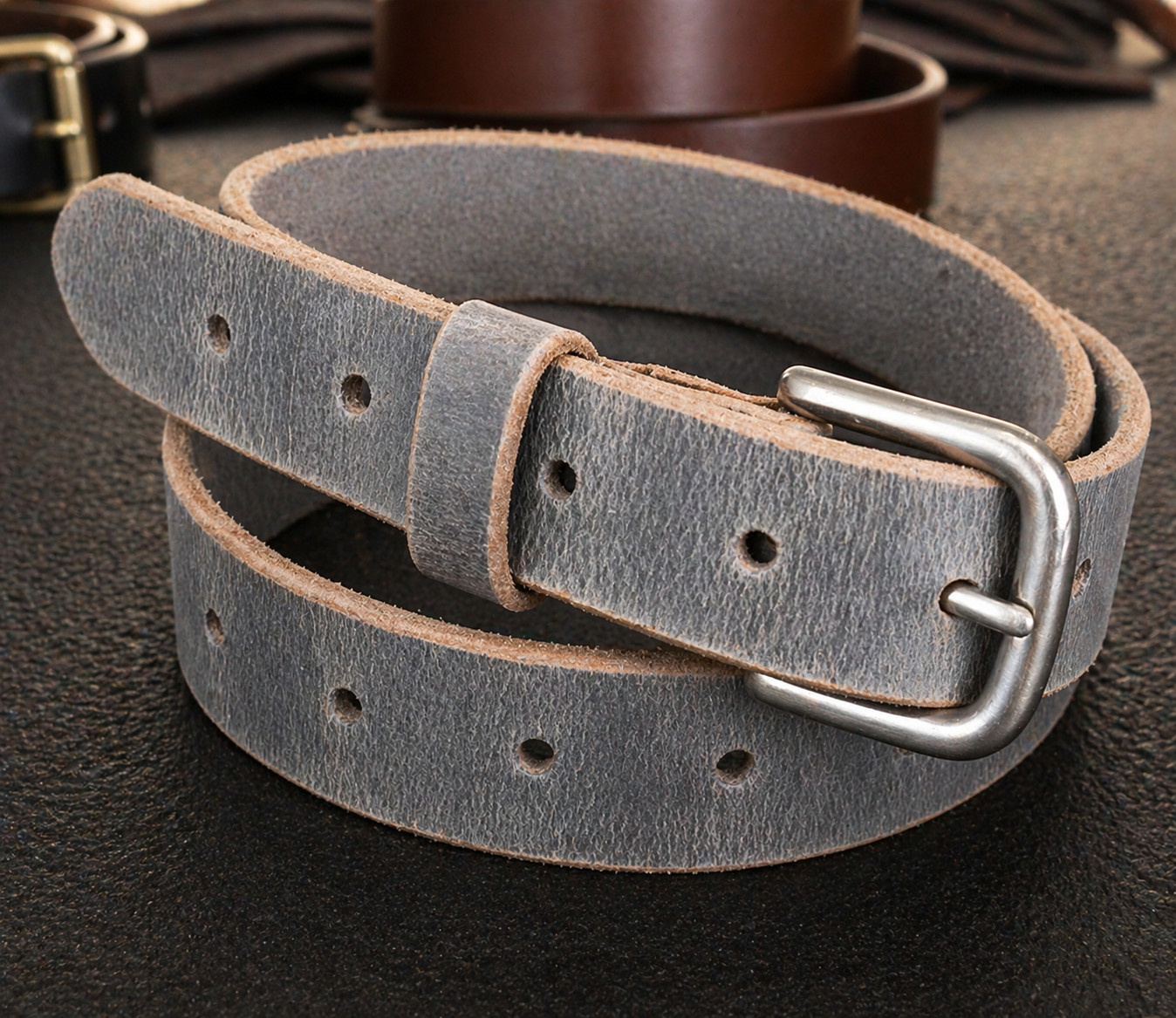 1 1/2″ HEAVY REAL LEATHER WORK GUN CCW HOLSTER DRESS BELT-AMISH HANDMADE-1.5