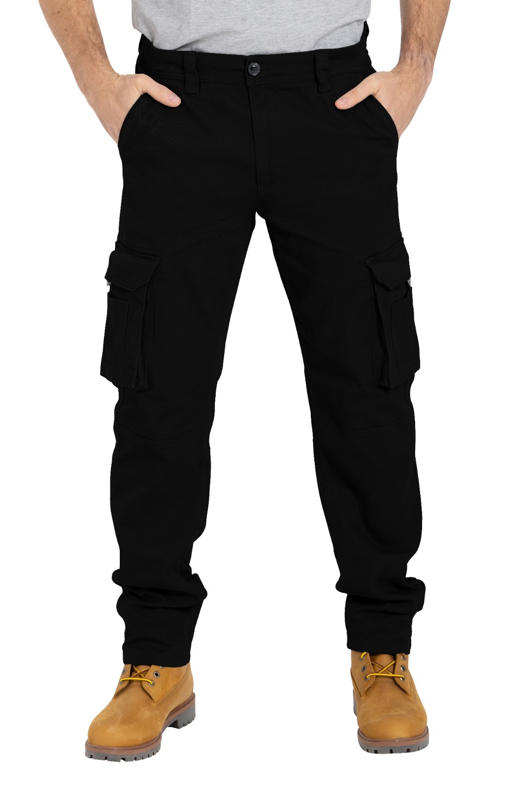 Men’s Flex Cargo Trousers Heavy Duty Stretch Casual Pants