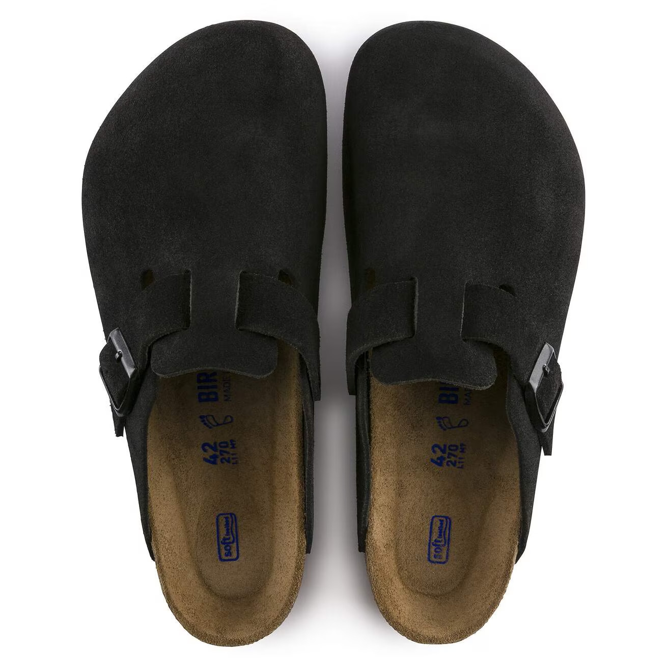 Birkenstock Boston Soft Footbed Clog Black Suede Unisex Comfort Slip-On Sandals