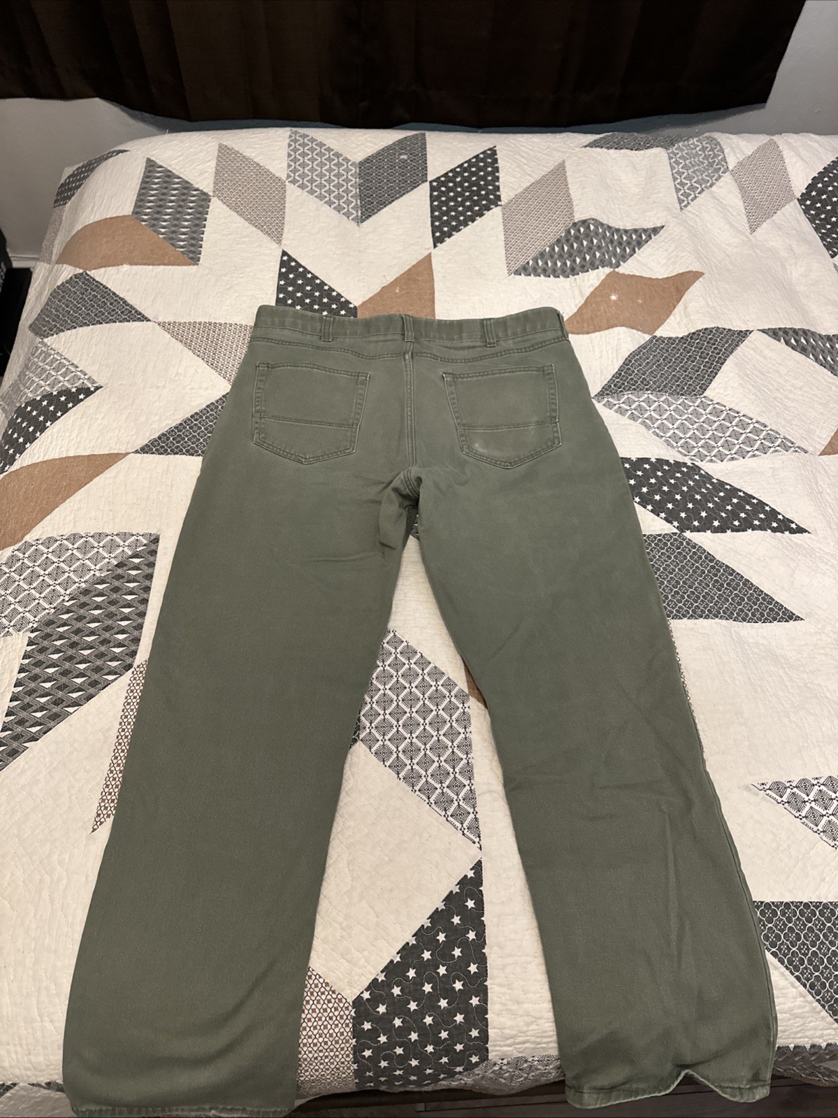 IRON CO Cargo Pants Olive Green 36 30 Mens Cotton Blend Casual Workwear