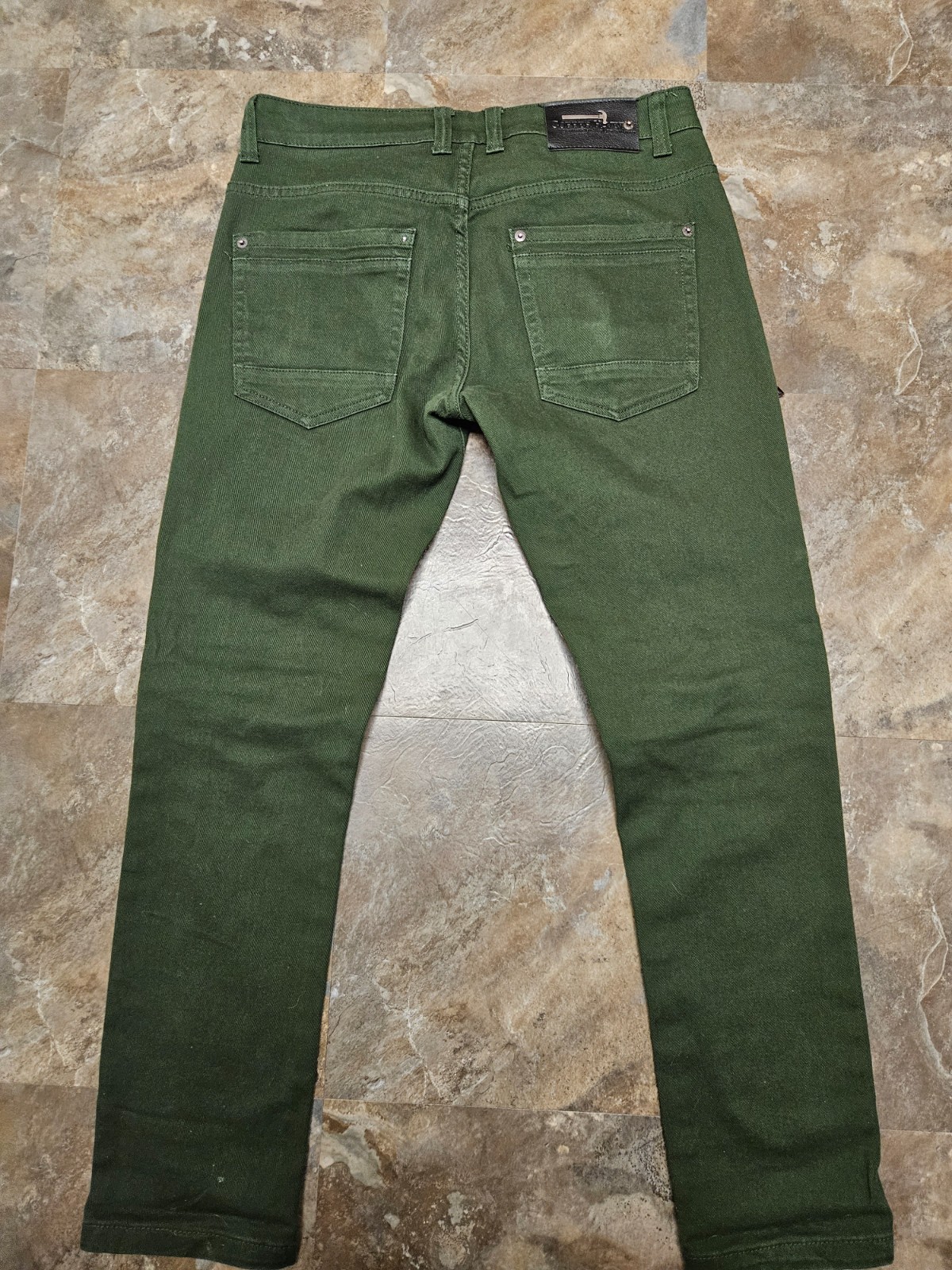 Copper Rivet Jeans/Pants Mens 32×30 Green Distressed With Decorative Zippers