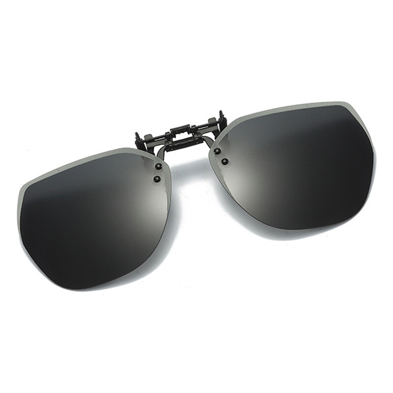 Polarized Clip-on Sunglasses Lightweight Rimless Flip Up Metal Lens for Glasses