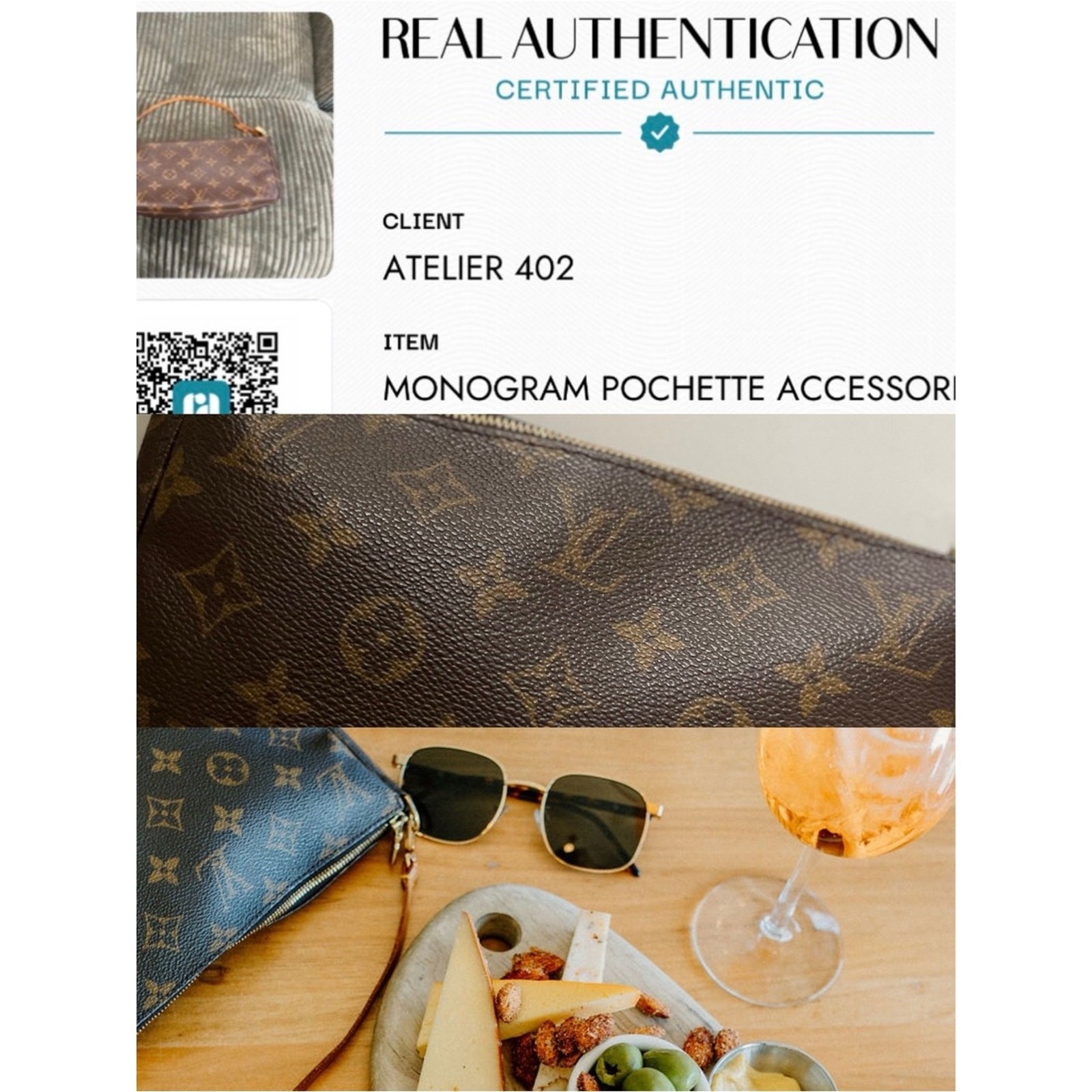 Authentic Louis Vuitton Monogram Pochette Accessoires Mini Shoulder Bag