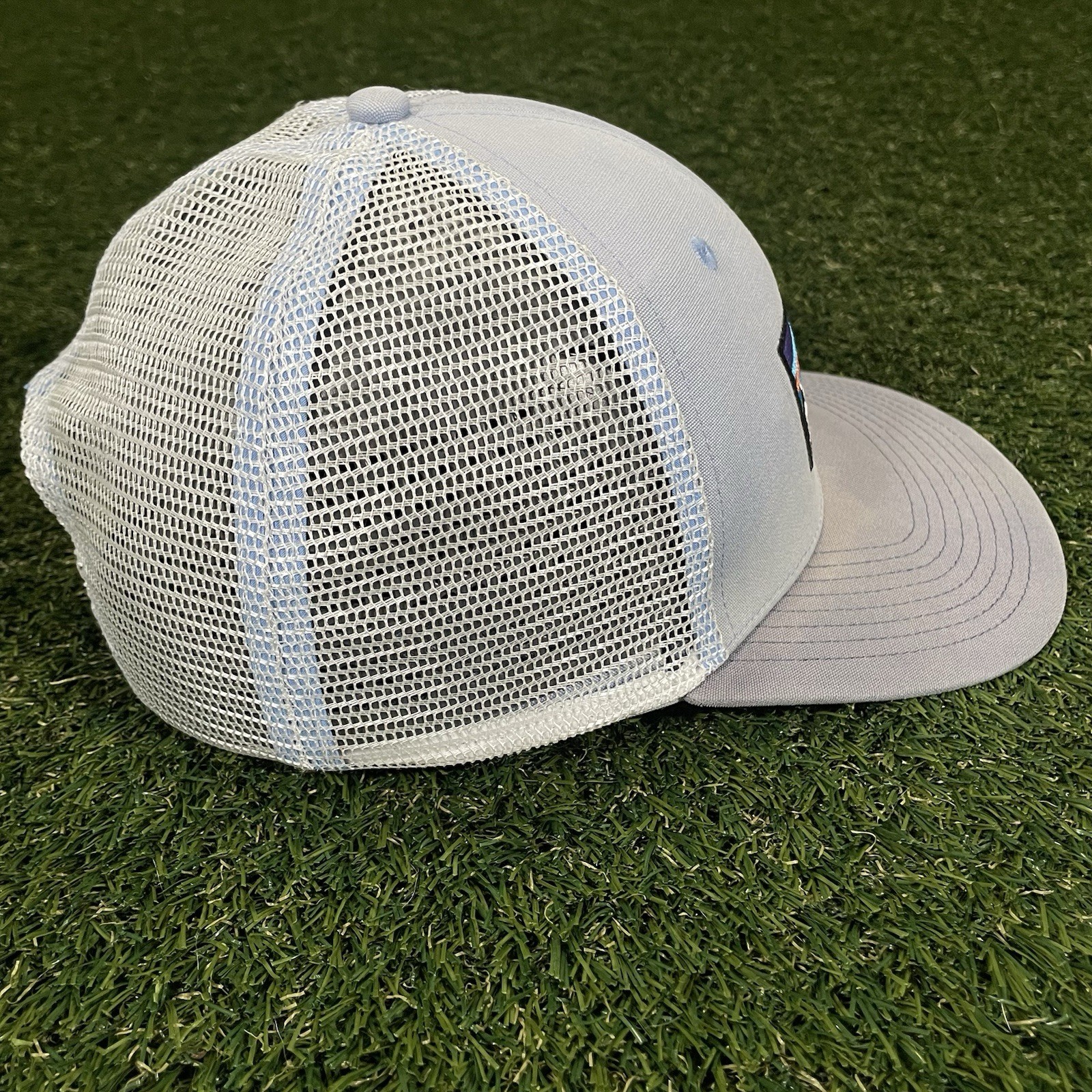 Patagonia P-6 Logo LoPro Trucker Hat Blue Snapback Mesh Cap Vintage Faded Y2K