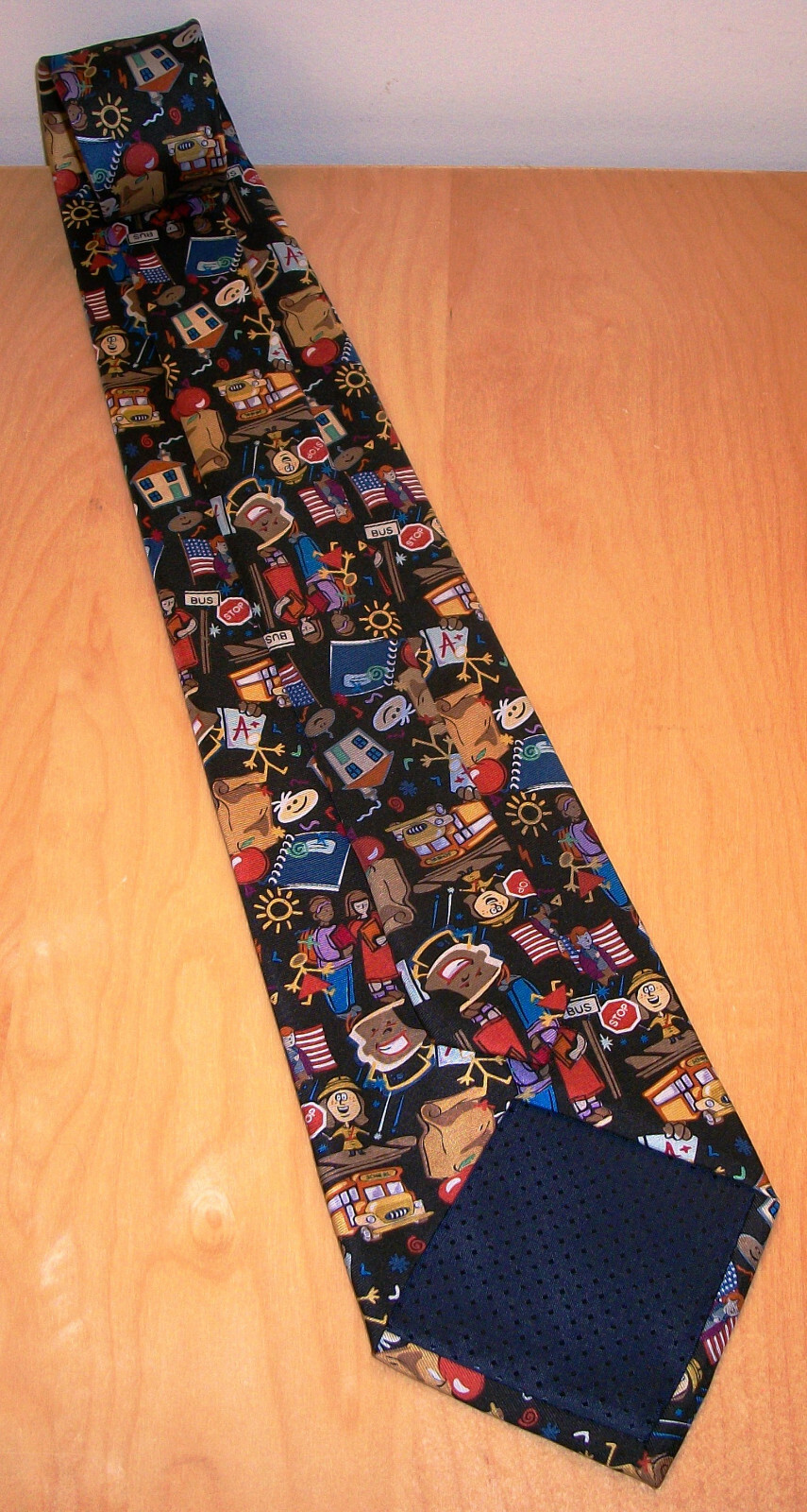 School Teacher’s Cartoon Children Silk Neck Tie 57′” Long x 3.75″ Wide (D815)