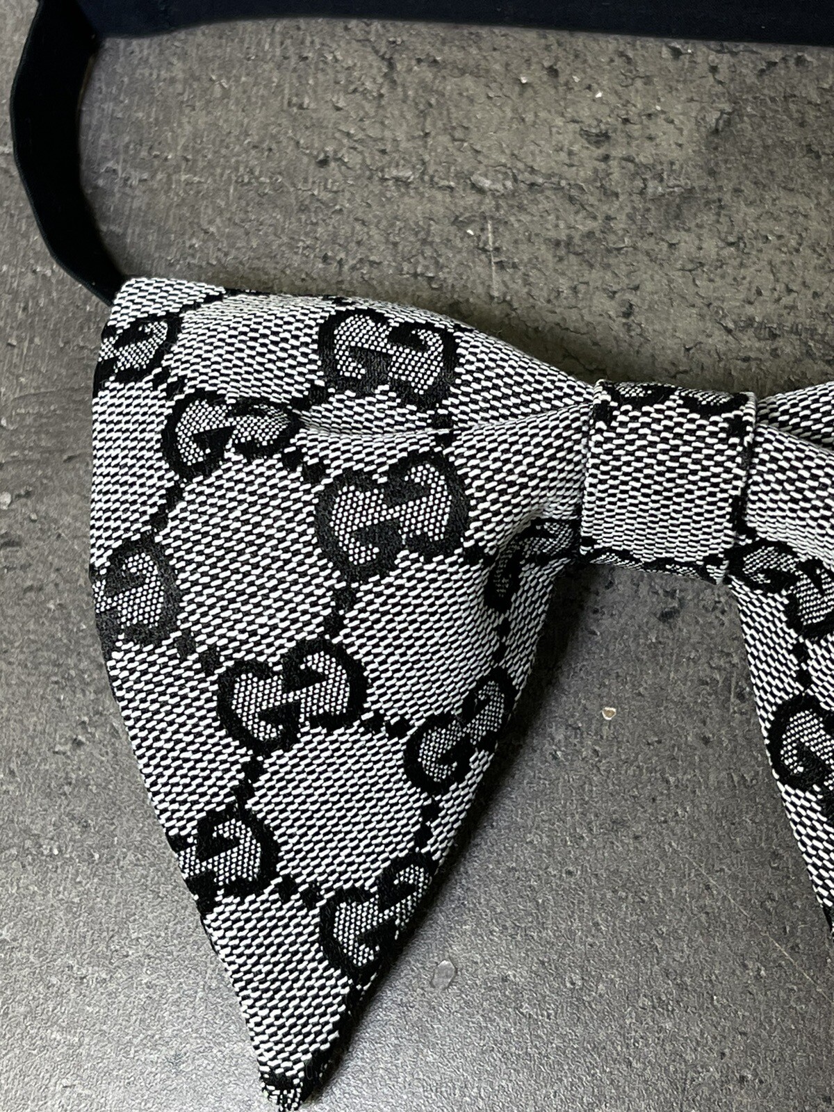 Vintage Style Bow Tie 70’s Black Monogram Butterfly