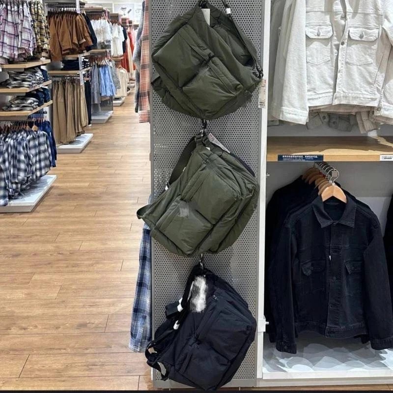 UNIQLO Fashion Casual Multi-pocket Messenger Bag Women Nylon Shoulder Bag Travel