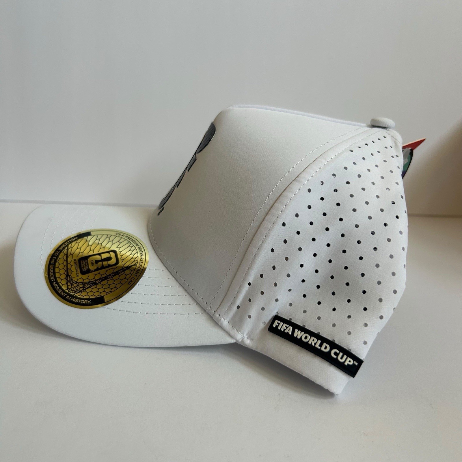 Official FIFA World Cup 26 Hat White Laser Perforated Snapback Cap New With Tags