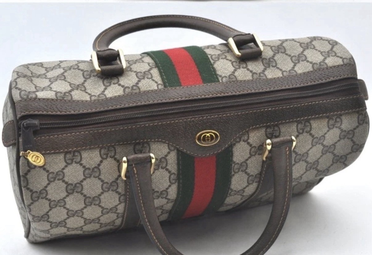 Vintage Gucci Sherry Monogram Boston Bag