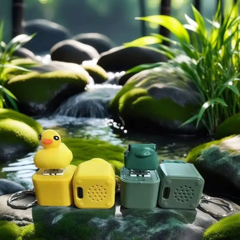 Frog Knocking Toy Frog Keyboard Keychain Decor Emit Light And Sound Pendant TL