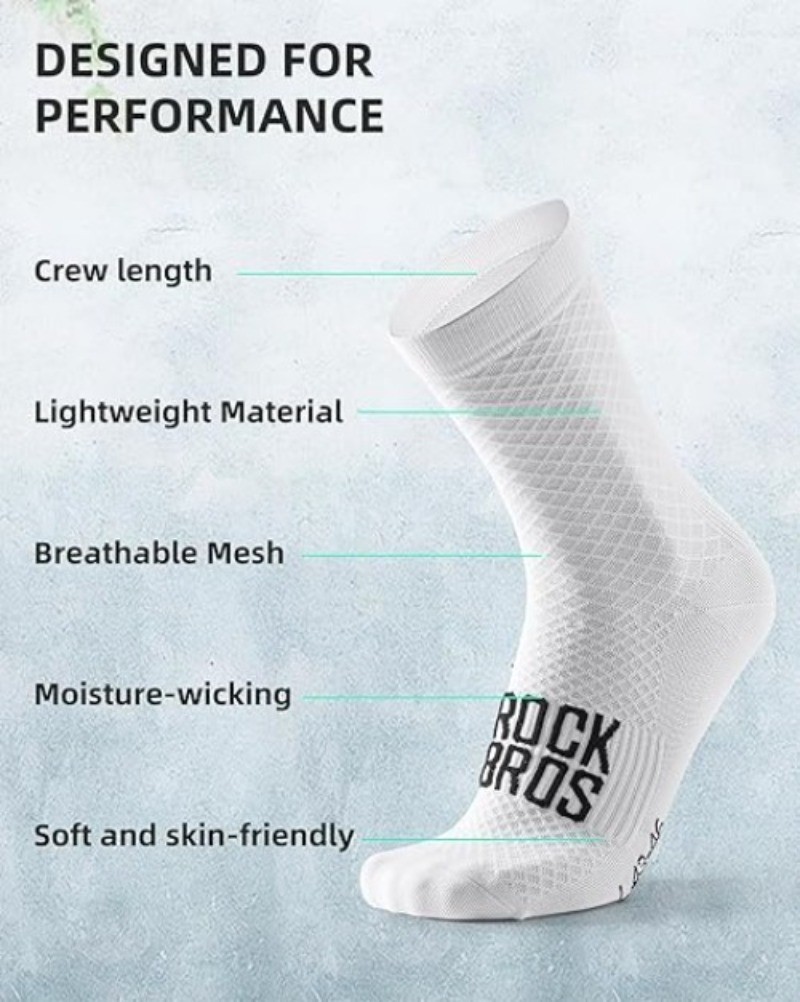 ROCKBROS Cycling Socks Breathable Wicking Athletic Compression Road to Sky Socks