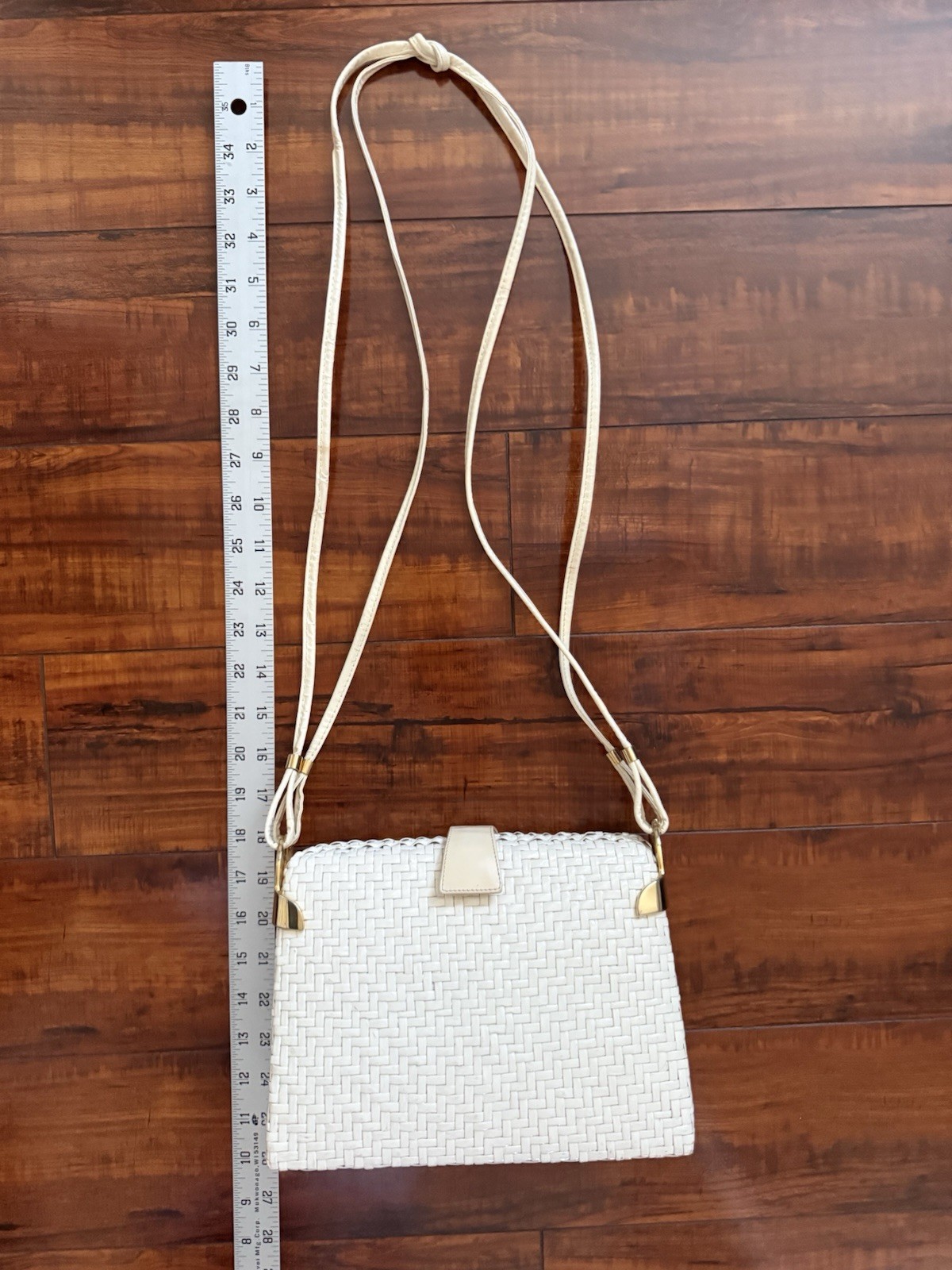 Vintage Rodo Italy Woven Crossbody Shoulder Bag Leather Strap