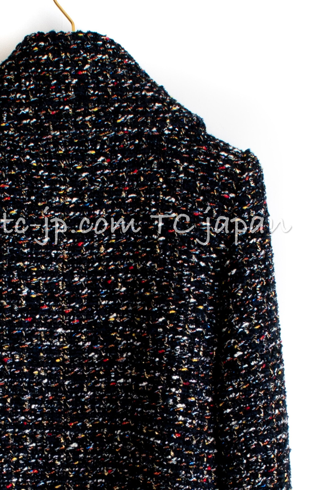$4.8K CHANEL 15A Black Multicolor Cotton Zipper Fantasy Tweed Jacket 40 US8