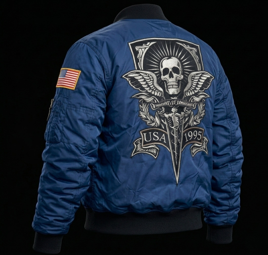 Resident Evil 4 Inspired Blue Bomber Jacket Leon Scott Kennedy Cosplay Costume