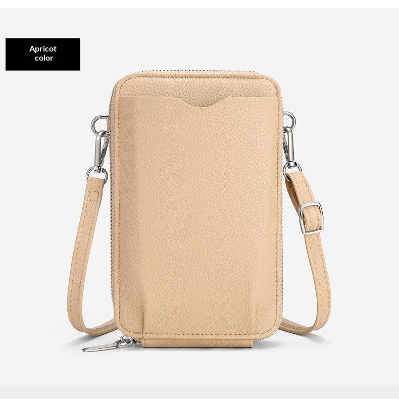 Lychee Pattern Vertical Zip-Around Phone Bag Wallet Card Holder