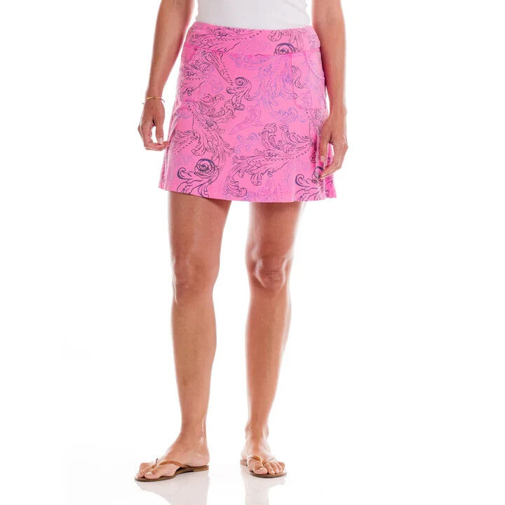 Fresh Produce large cosmos pink $75 waverley swirl stretch City skort nwt new l