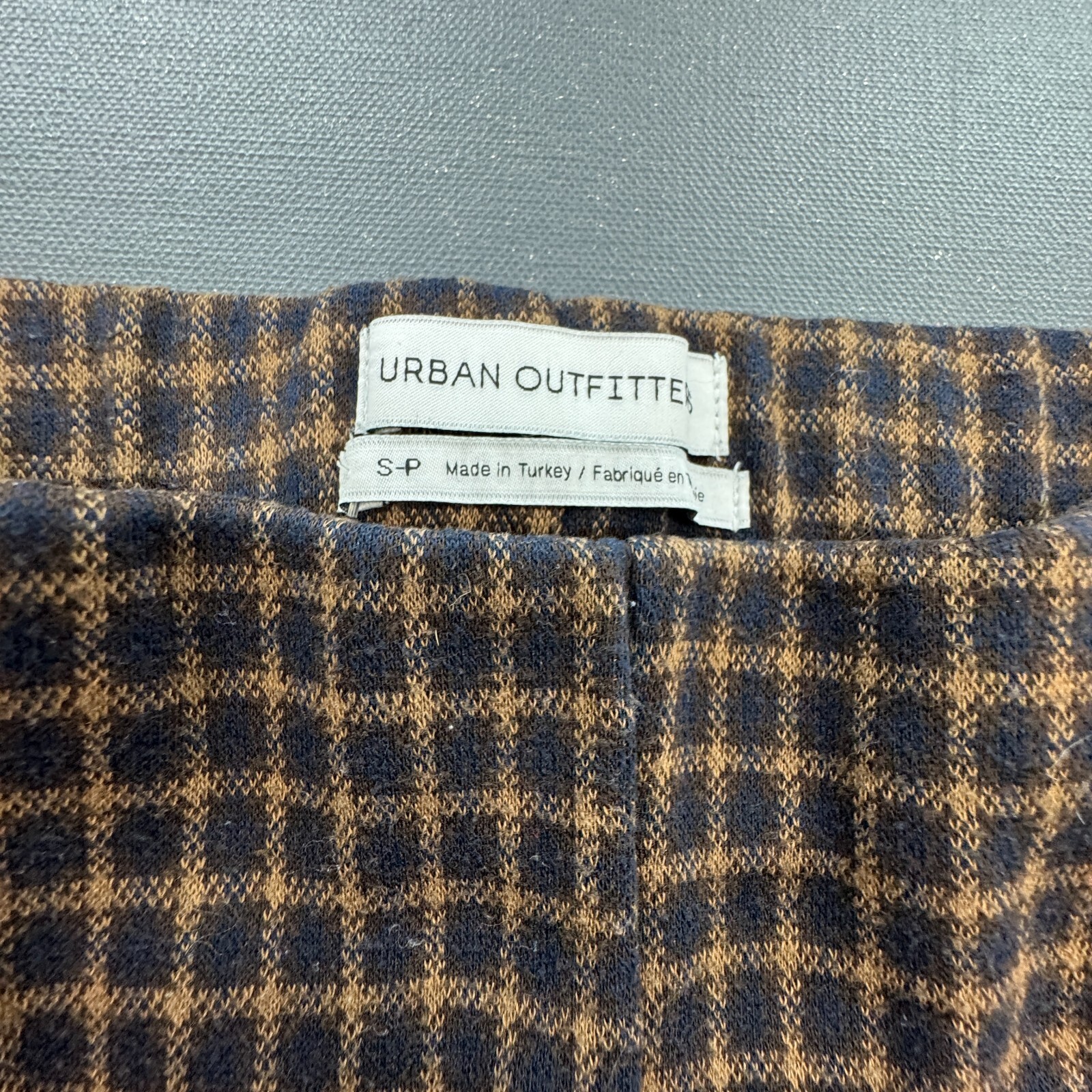Urban Outfitters Pants Women’s Small Brown Black Checkered Stretch Retro Flare