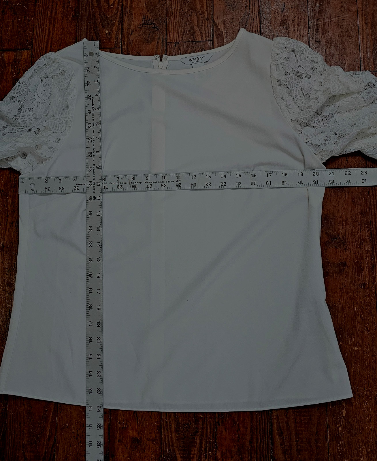White House Black Market Womens Blouse Ivory Lace Polyester Spandex Nylon 12