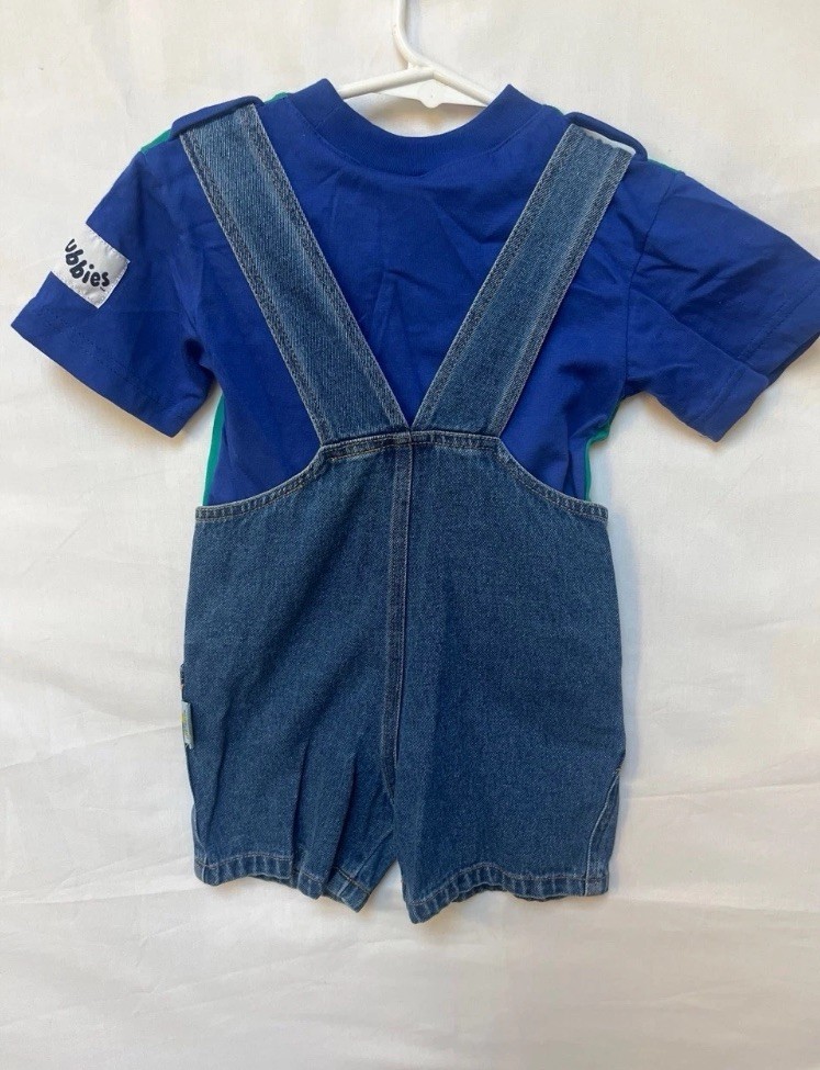 Deadstock NWT Vintage 2t Teletubbies shortall/overalls