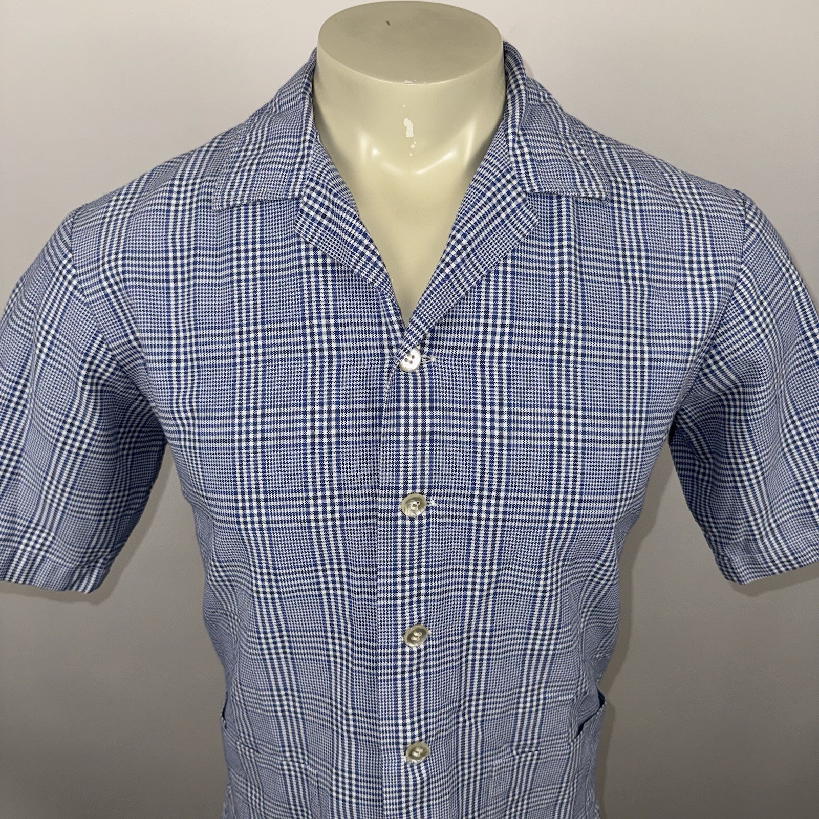 Vtg 50s 60s Jantzen Shirt Mens Medium Tunic Button Up MCM Rockabilly Atomic USA