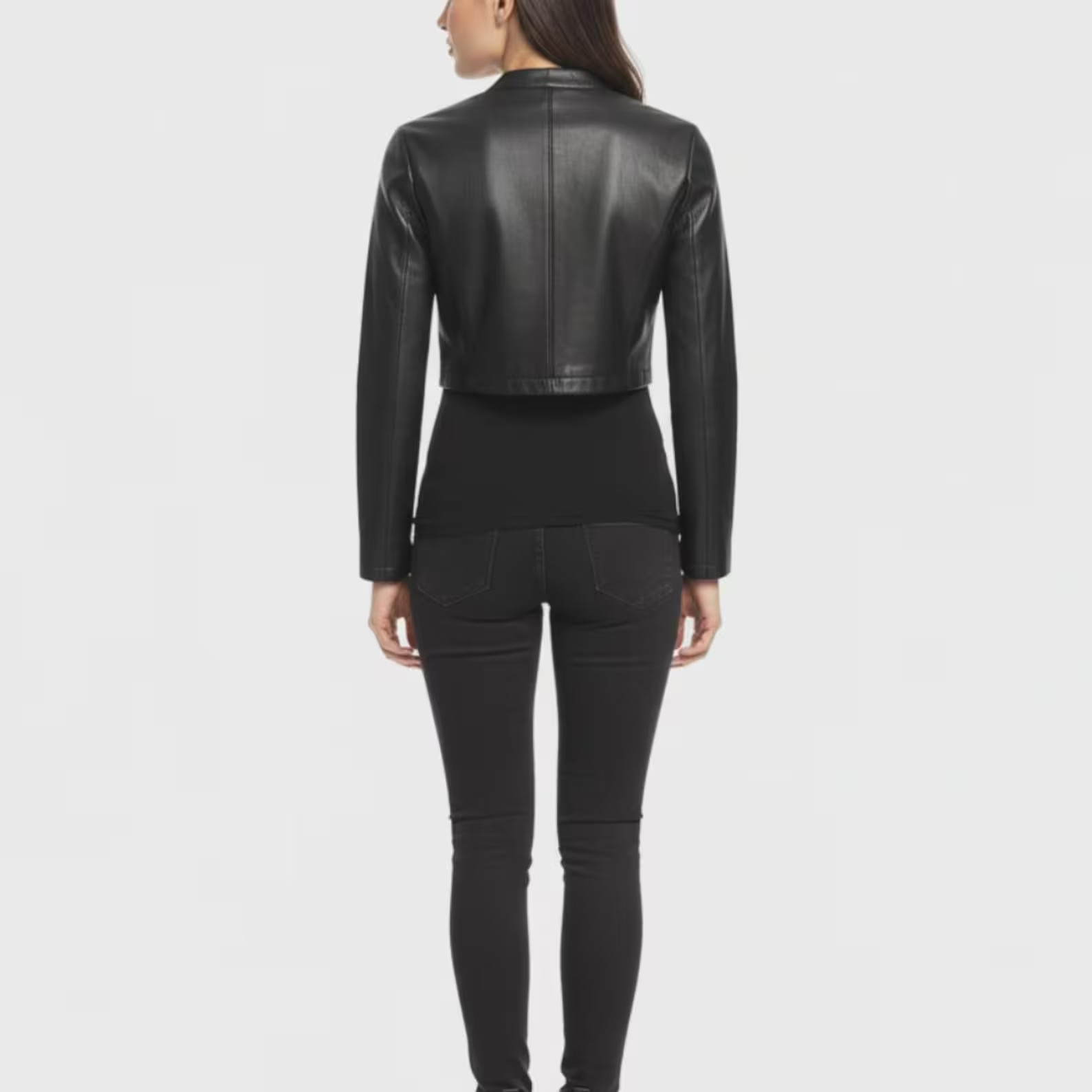 Women’s Handmade Black Cropped Bolero Leather jacket – Women’s Cropped Black